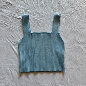 Women’s Blue Ribbed Knit Sweater Tank Top - Size XS